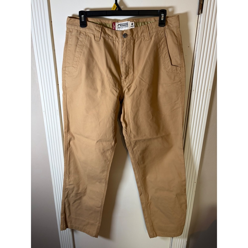 Mountain Khakis Relaxed Fit Tan Cotton Canvas Outdoor Work Pants Mens 36x34